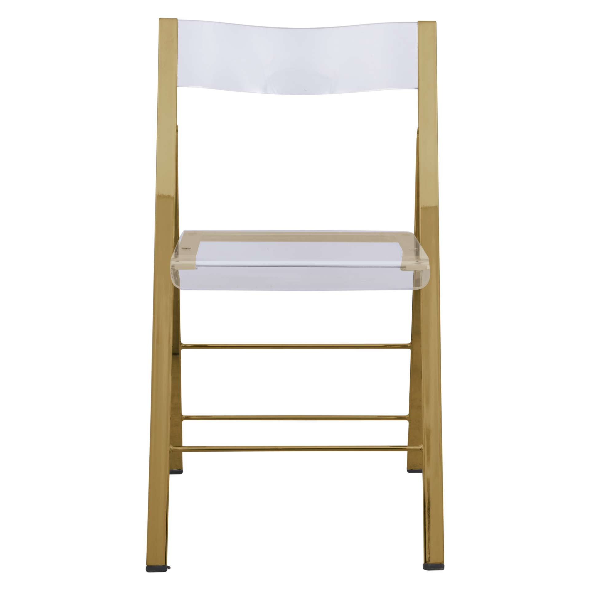 LeisureMod Menno Modern Acrylic Gold Base Folding Chair, Set of 2 | Dining Chairs | Modishstore - 7