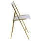 LeisureMod Menno Modern Acrylic Gold Base Folding Chair, Set of 2 | Dining Chairs | Modishstore - 8