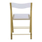 LeisureMod Menno Modern Acrylic Gold Base Folding Chair, Set of 2 | Dining Chairs | Modishstore - 9