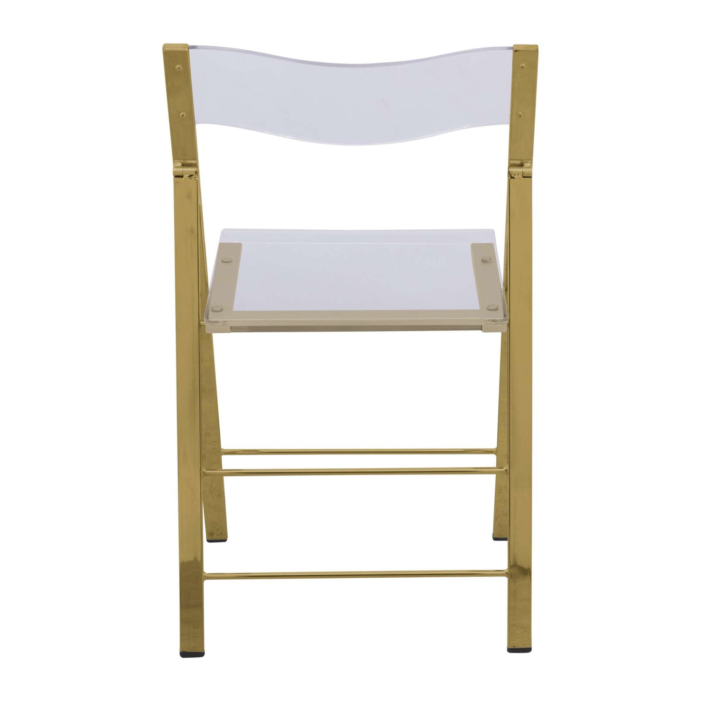 LeisureMod Menno Modern Acrylic Gold Base Folding Chair, Set of 2 | Dining Chairs | Modishstore - 9