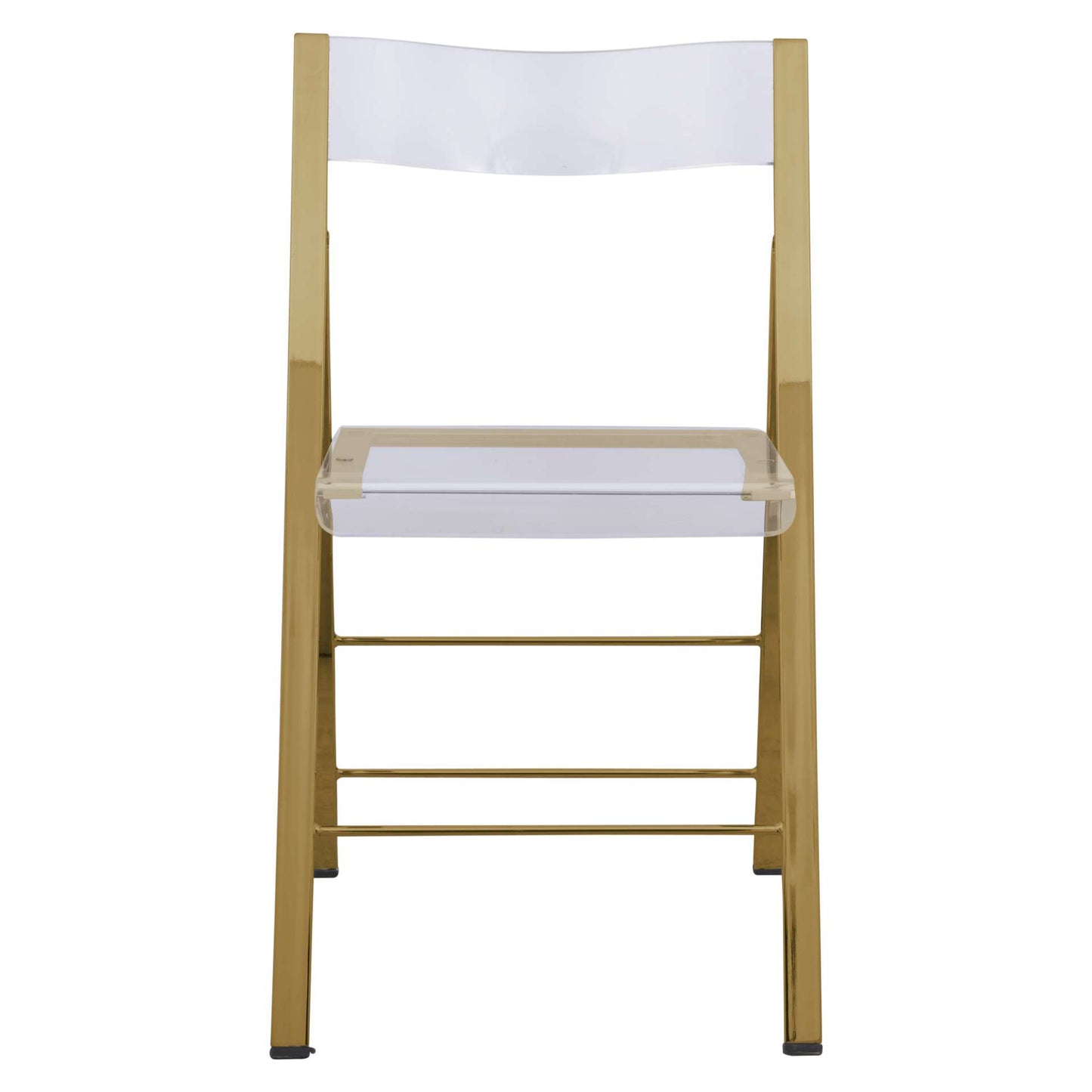 LeisureMod Menno Modern Acrylic Gold Base Folding Chair, Set of 4 | Dining Chairs | Modishstore - 13