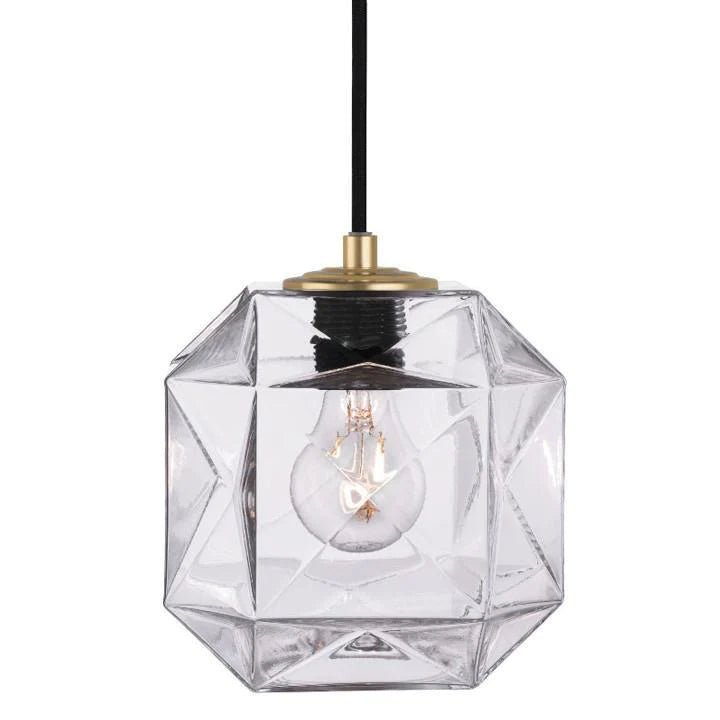 Oggetti Mimo, Cube, Clr W/Brass | Pendant Lamps | Modishstore