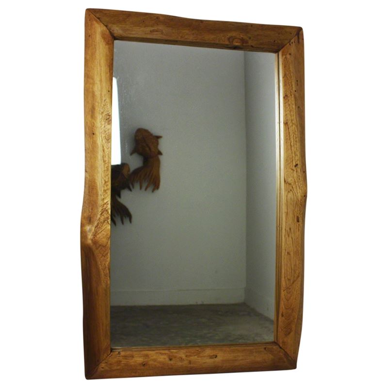 Haussmann Mirror Teak Rectangle 35" H - Walnut | Mirrors | Modishstore