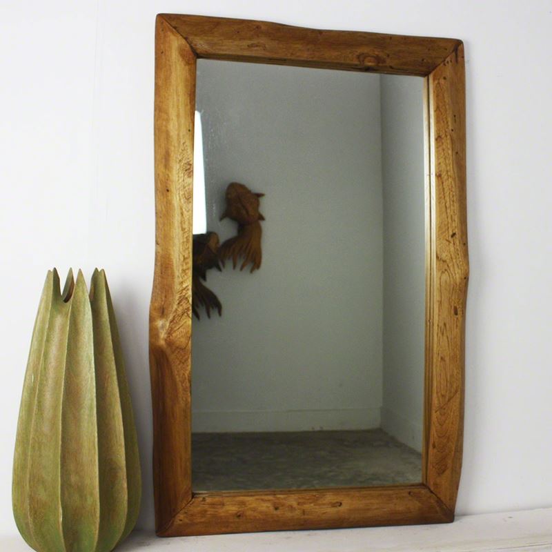 Haussmann Mirror Teak Rectangle 35" H - Walnut | Mirrors | Modishstore-5