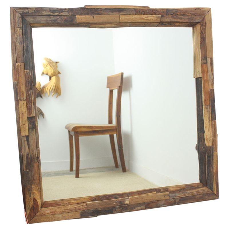 Haussmann Mirror Ne Teak Branch 30" Sq - Tung Oil | Mirrors | Modishstore-2