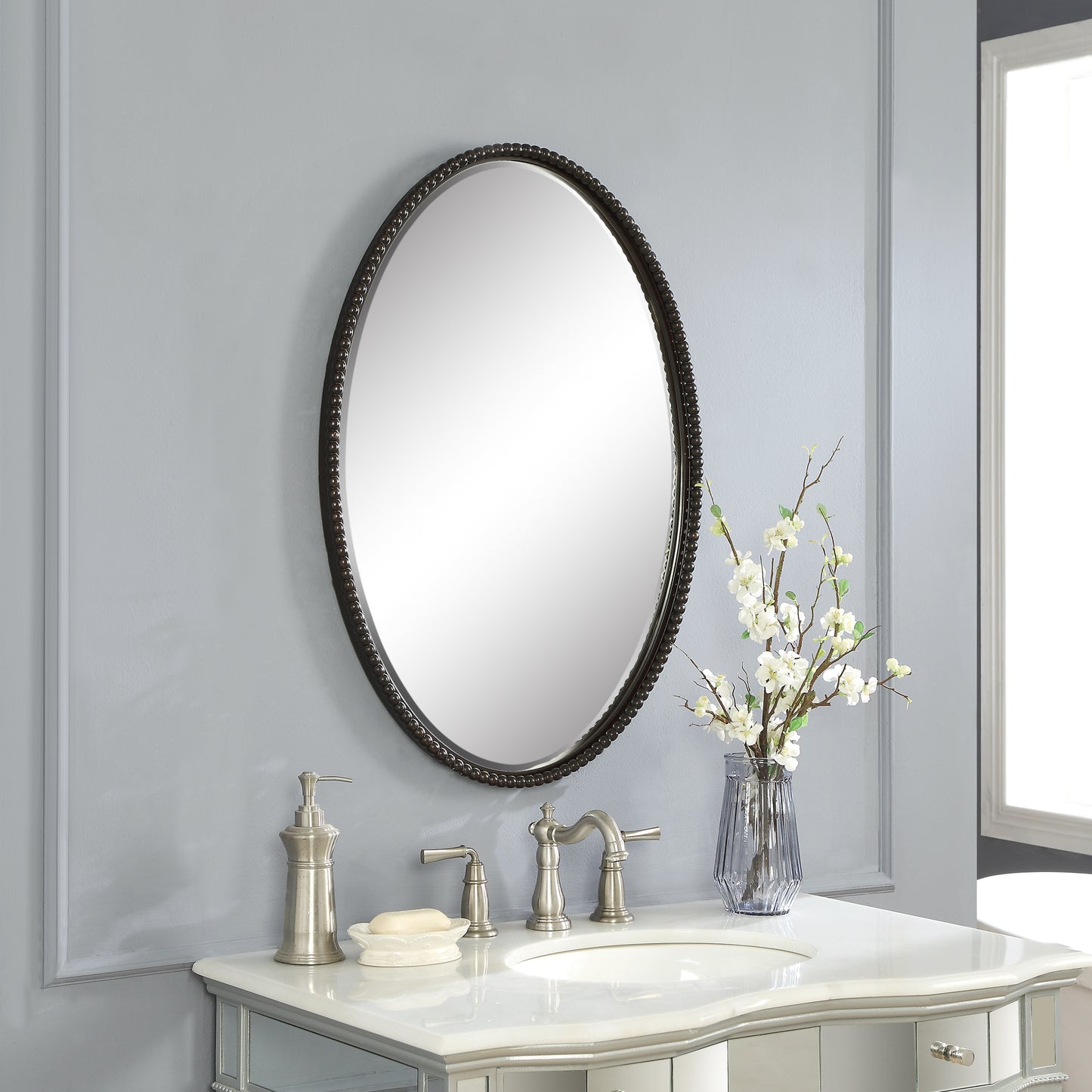 Uttermost Sherise Bronze Oval Mirror | Mirrors | Modishstore