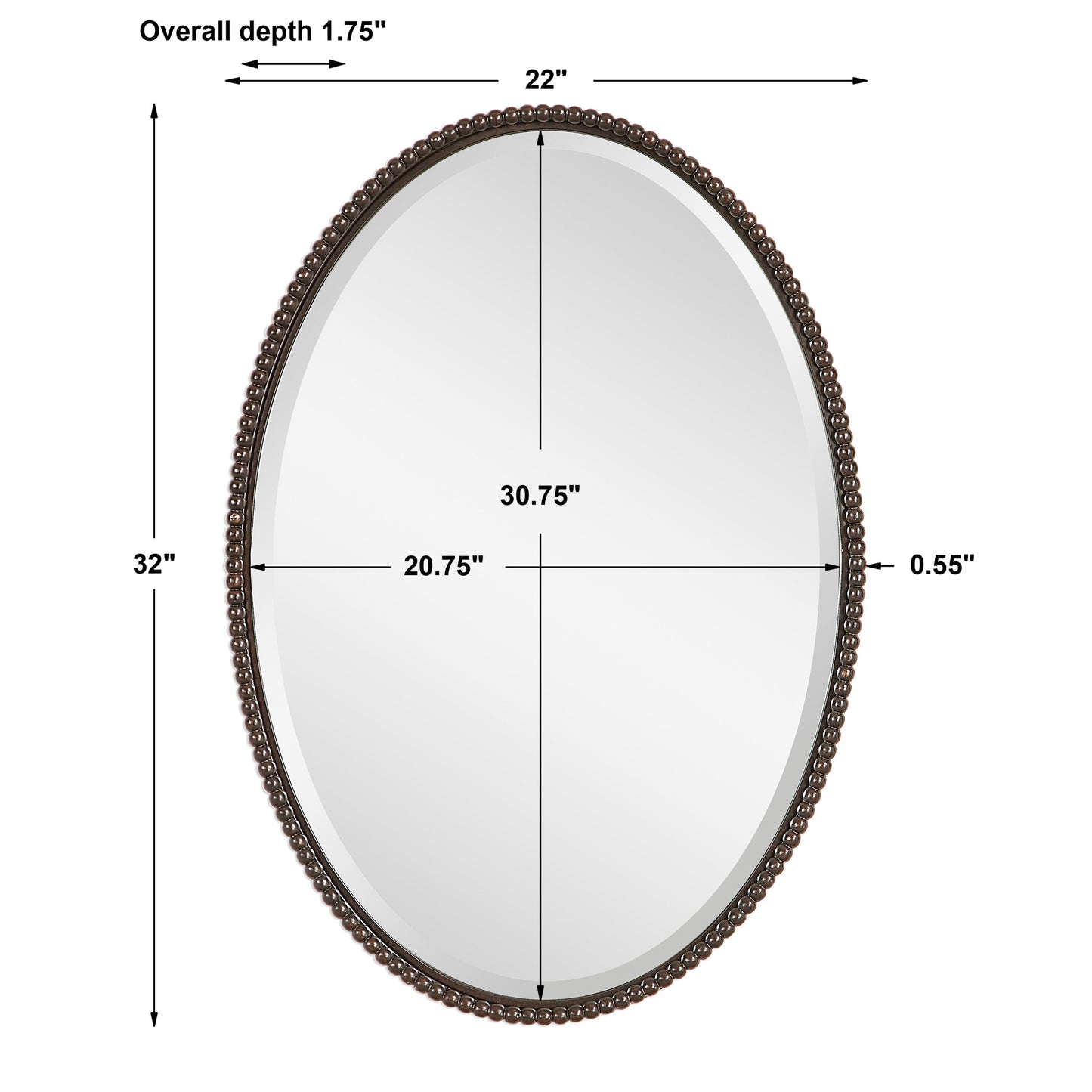 Uttermost Sherise Bronze Oval Mirror | Mirrors | Modishstore - 3