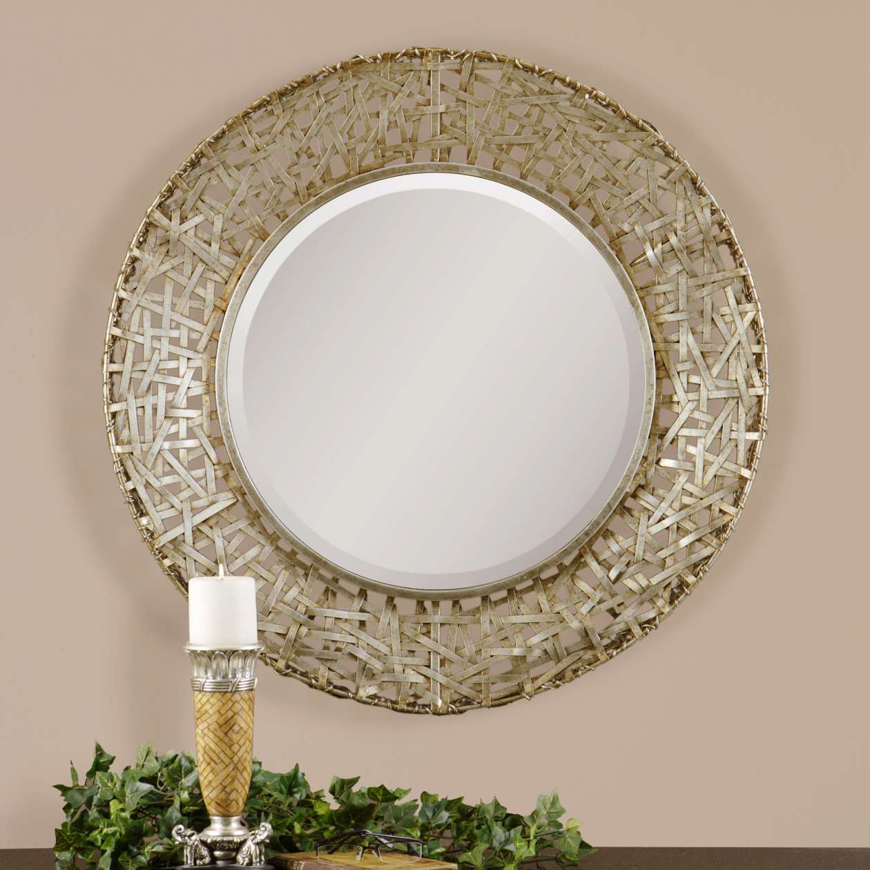 Uttermost Alita Champagne Woven Metal Mirror | Mirrors | Modishstore