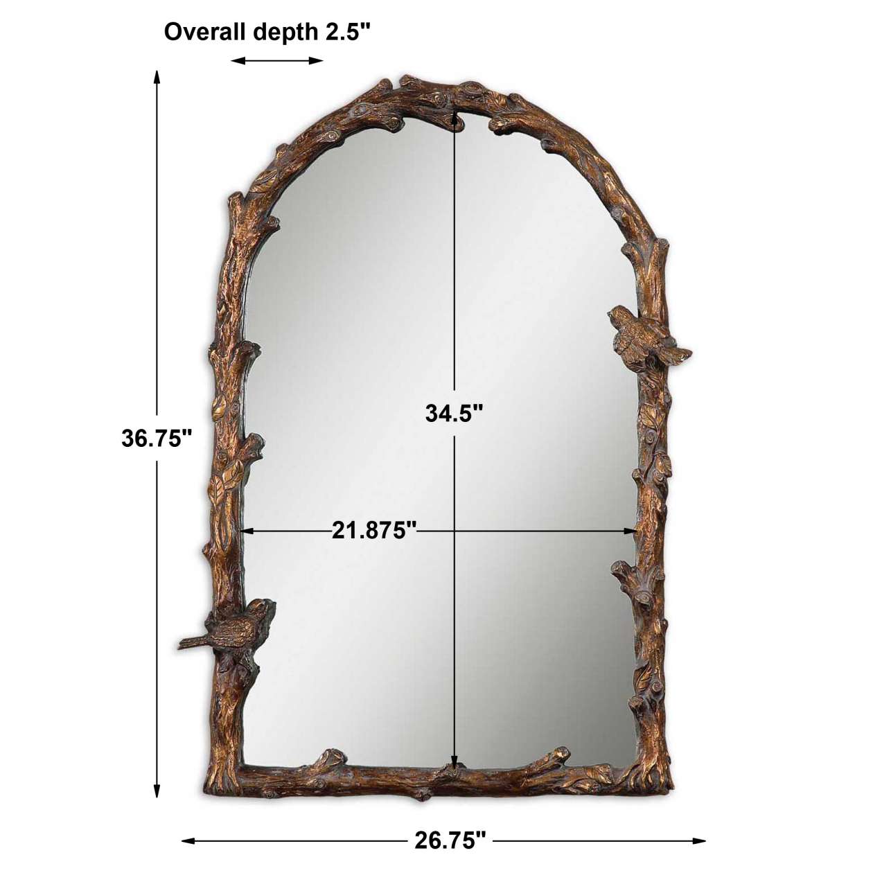 Uttermost Paza Antique Gold Arch Mirror | Mirrors | Modishstore - 3