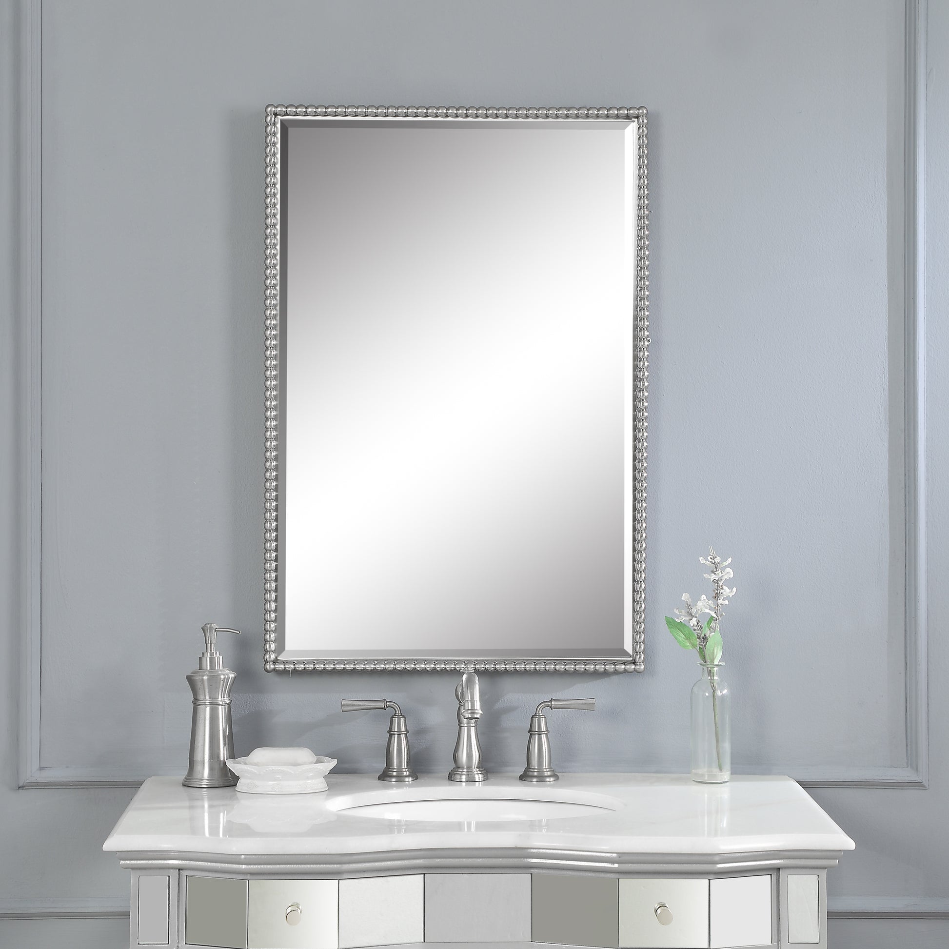 Uttermost Sherise Brushed Nickel Mirror | Mirrors | Modishstore - 2