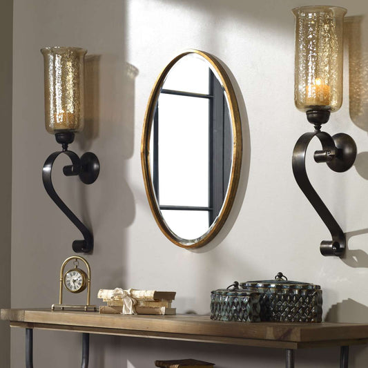 Uttermost Herleva Gold Oval Mirror | Mirrors | Modishstore