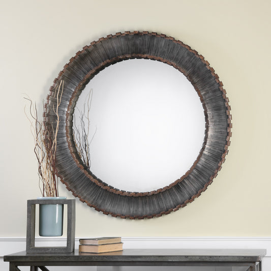 Uttermost Tanaina Silver Round Mirror | Mirrors | Modishstore