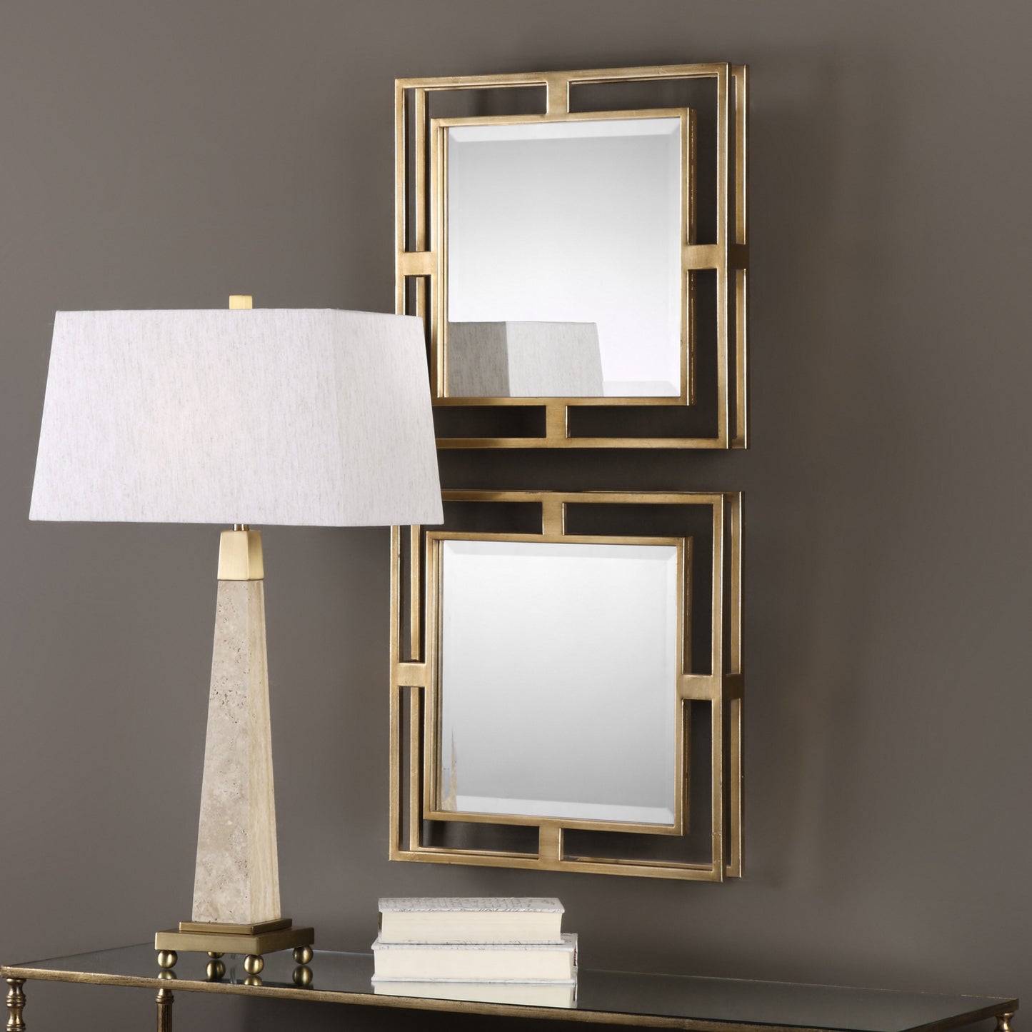 Uttermost Allick Gold Square Mirrors S/2 | Mirrors | Modishstore