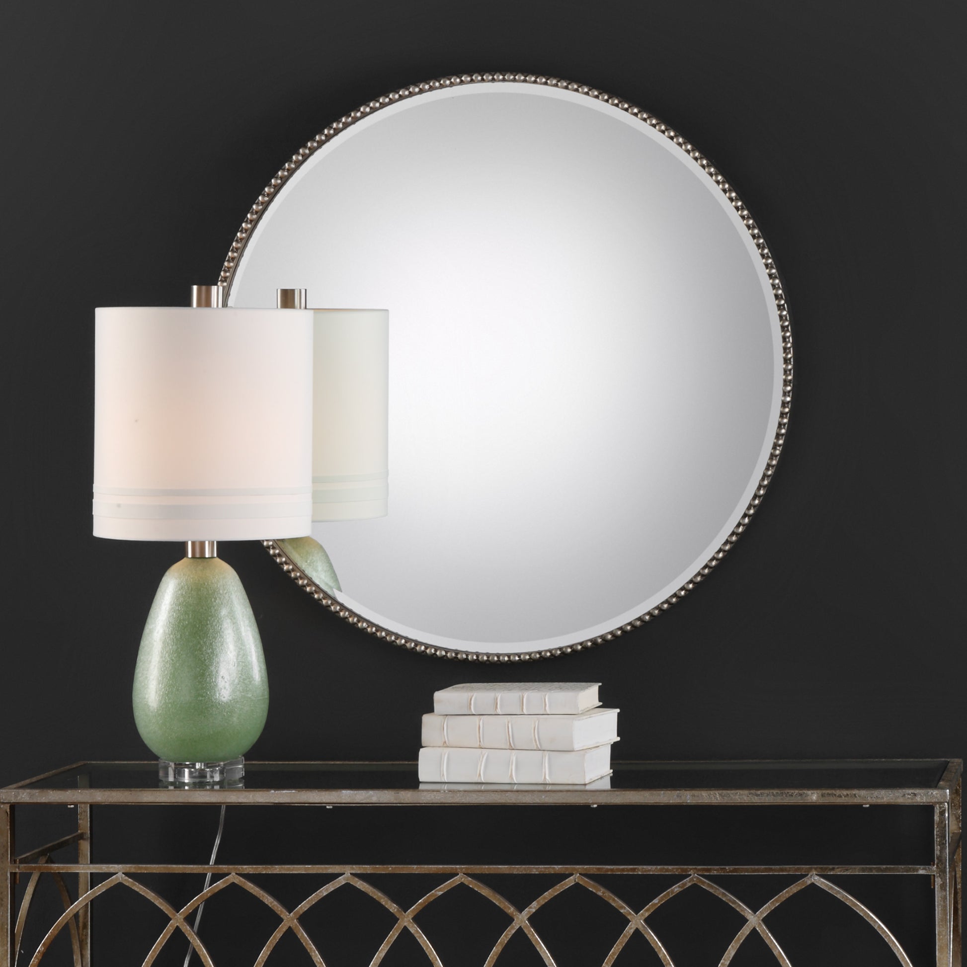 Uttermost Stefania Beaded Round Mirror | Mirrors | Modishstore