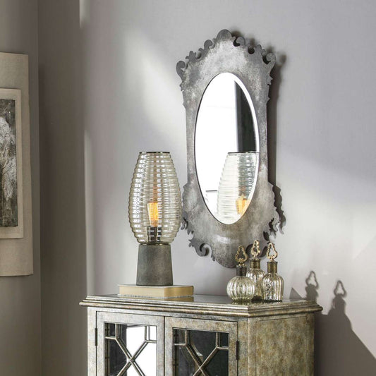 Uttermost Vitravo Oxidized Silver Oval Mirror | Mirrors | Modishstore