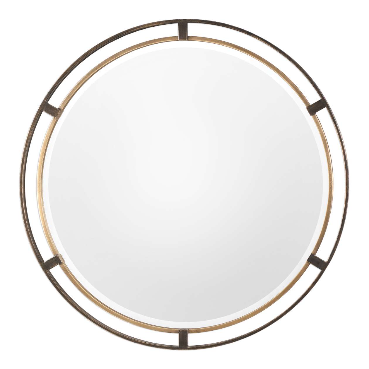 Uttermost Carrizo Bronze Round Mirror | Mirrors | Modishstore - 2
