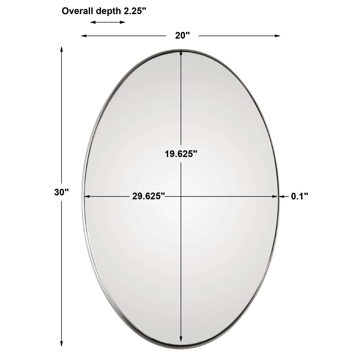 Uttermost Pursley Brushed Nickel Oval Mirror | Mirrors | Modishstore - 3