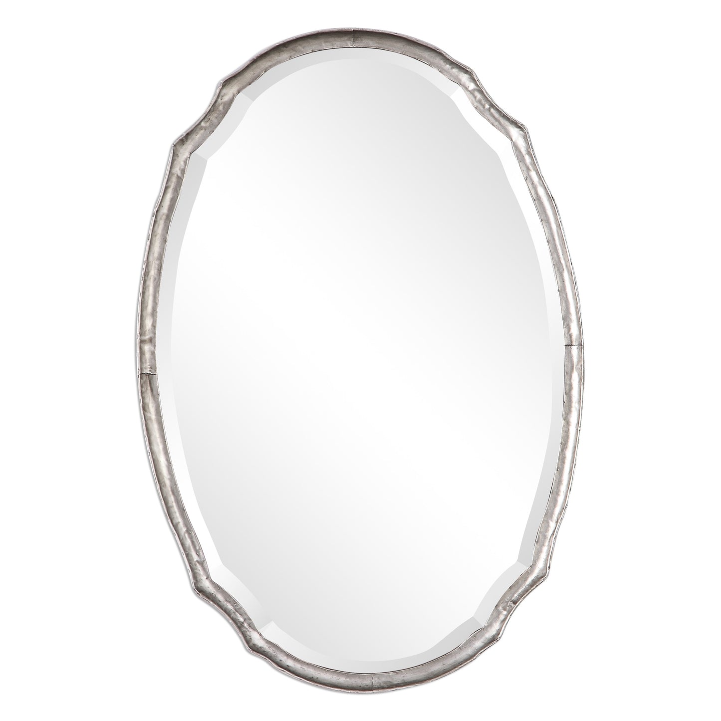 Oval mirror finished in a silver By Modish Store | Mirrors | Modishstore - 2