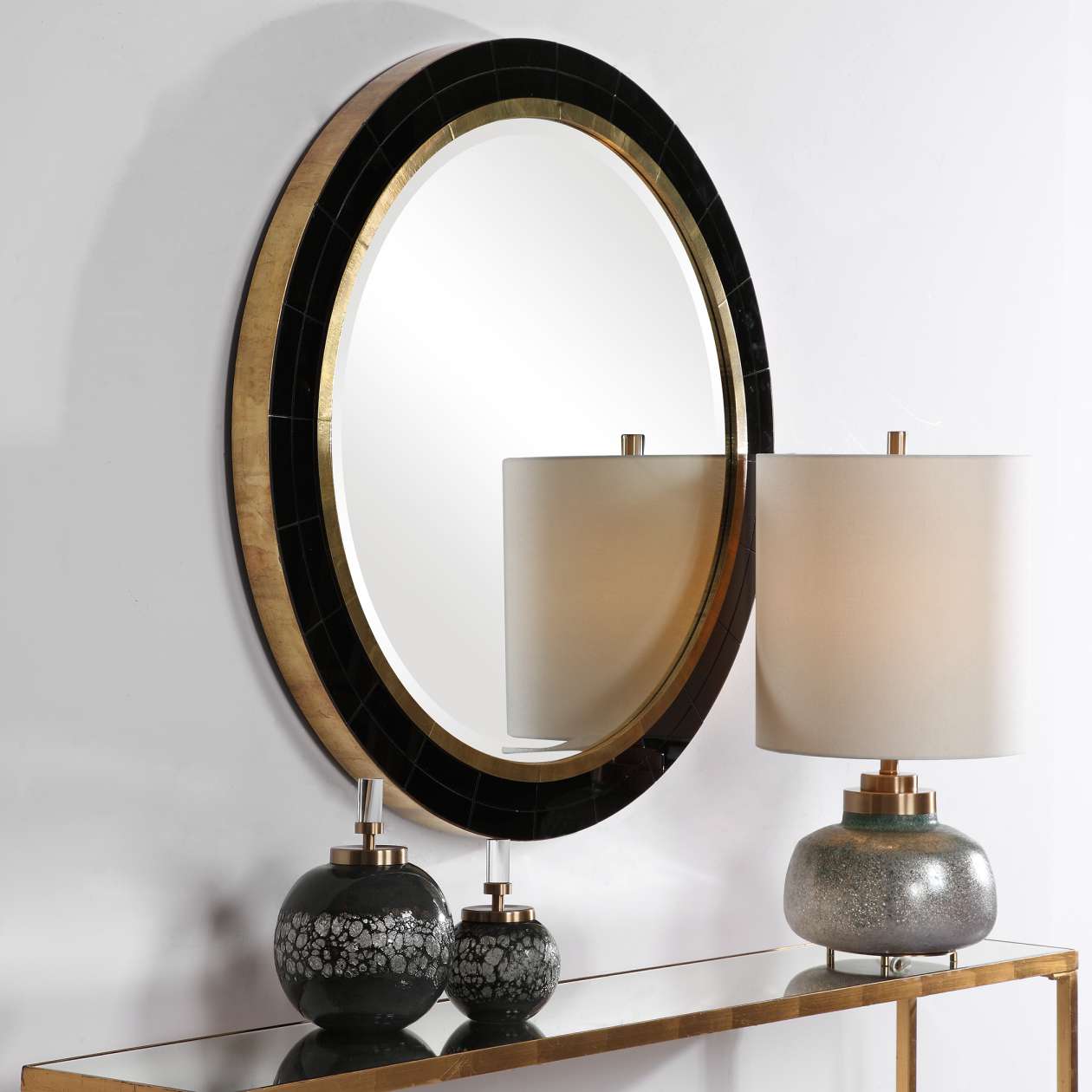 Uttermost Nayla Tiled Round Mirror | Mirrors | Modishstore - 3