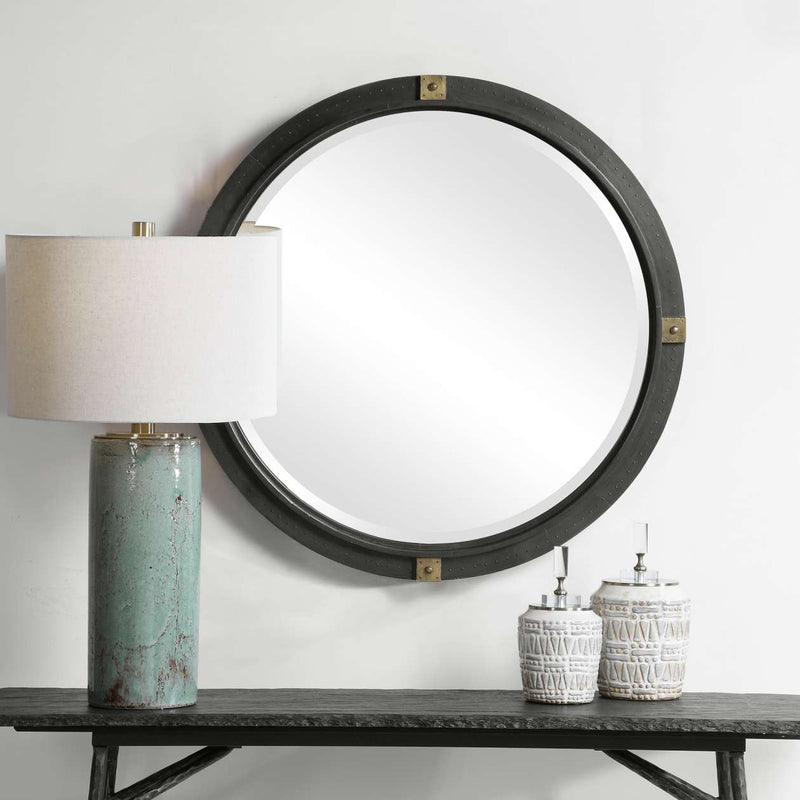Uttermost Tull Industrial Round Mirror | Mirrors | Modishstore