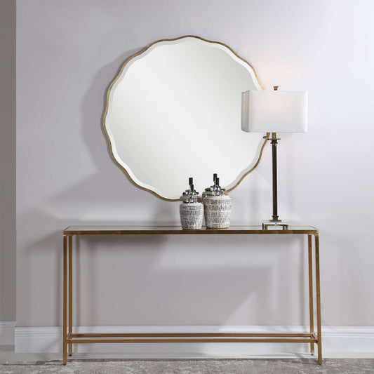 Uttermost Aneta Gold Round Mirror | Mirrors | Modishstore