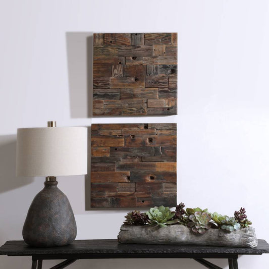 Uttermost Astern Wood Wall Decor, S/2 | Modishstore | Wall Decor