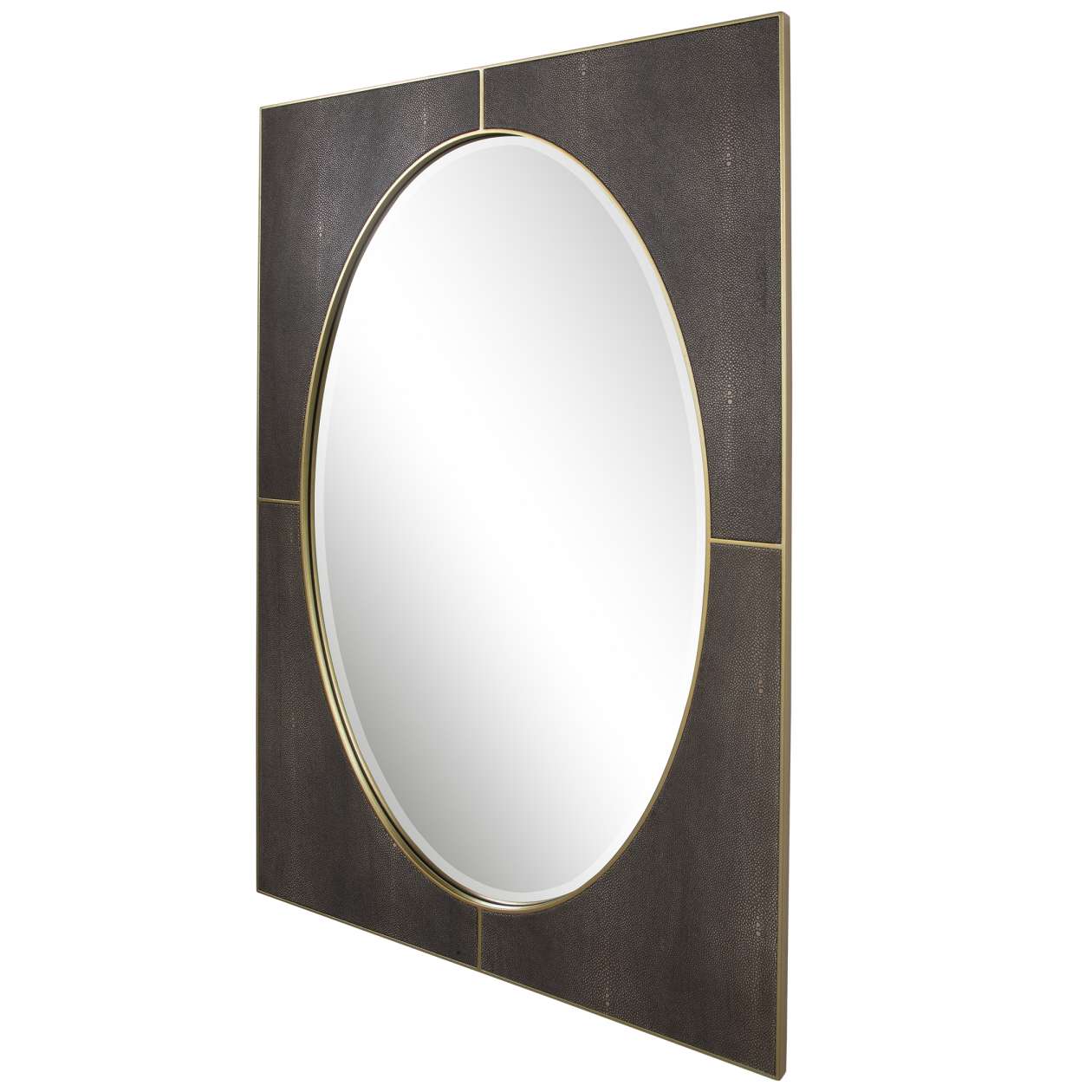 Uttermost Cyprus Gray Shagreen Mirror | Mirrors | Modishstore - 2