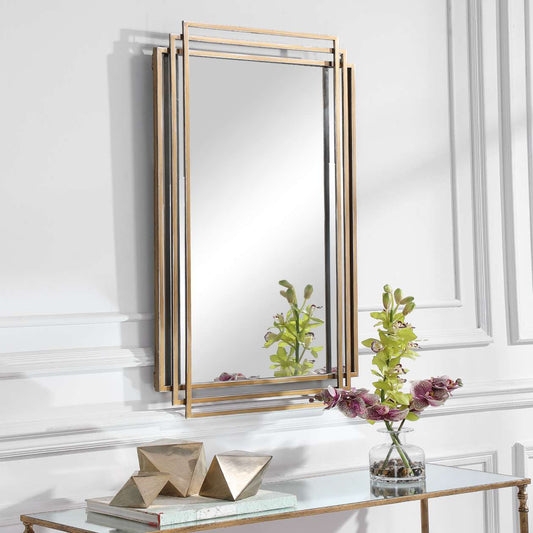 Uttermost Amherst Brushed Gold Mirror | Mirrors | Modishstore