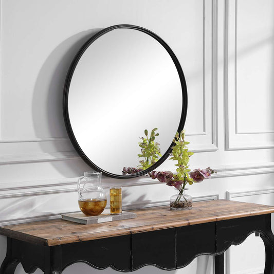 Uttermost Belham Round Iron Mirror | Mirrors | Modishstore