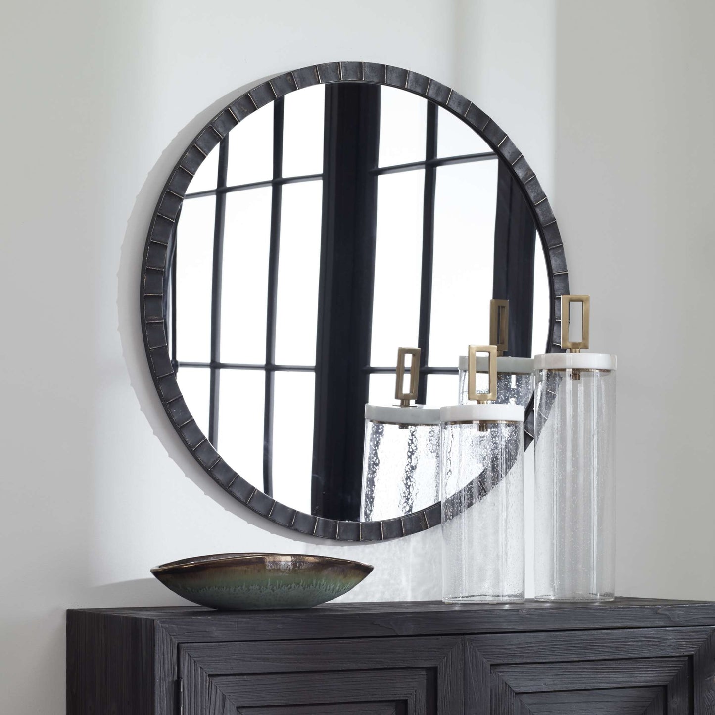 Uttermost Dandridge Round Industrial Mirror | Mirrors | Modishstore - 5
