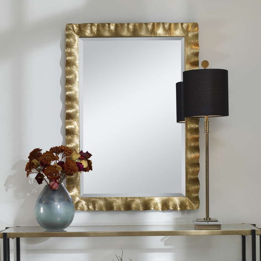 Uttermost Haya Scalloped Gold Mirror | Mirrors | Modishstore