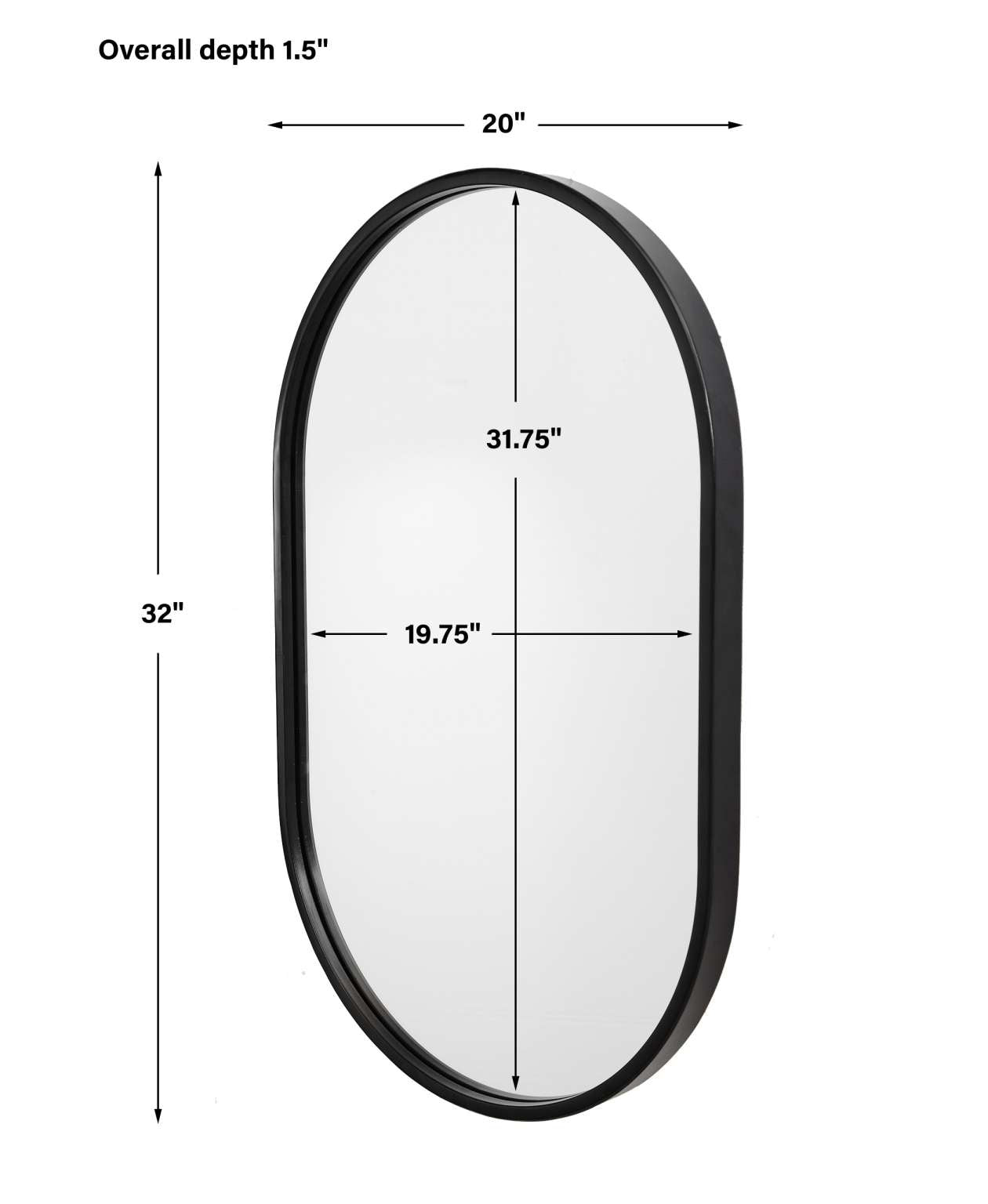 Uttermost Varina Minimalist Black Oval Mirror | Mirrors | Modishstore - 3