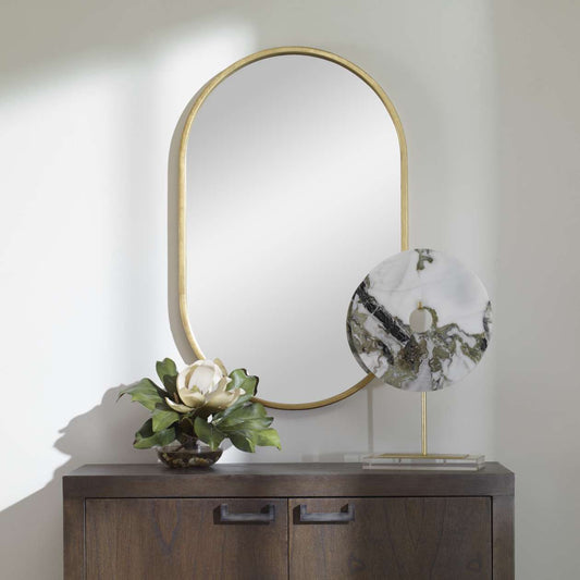 Uttermost Varina Minimalist Gold Oval Mirror | Mirrors | Modishstore