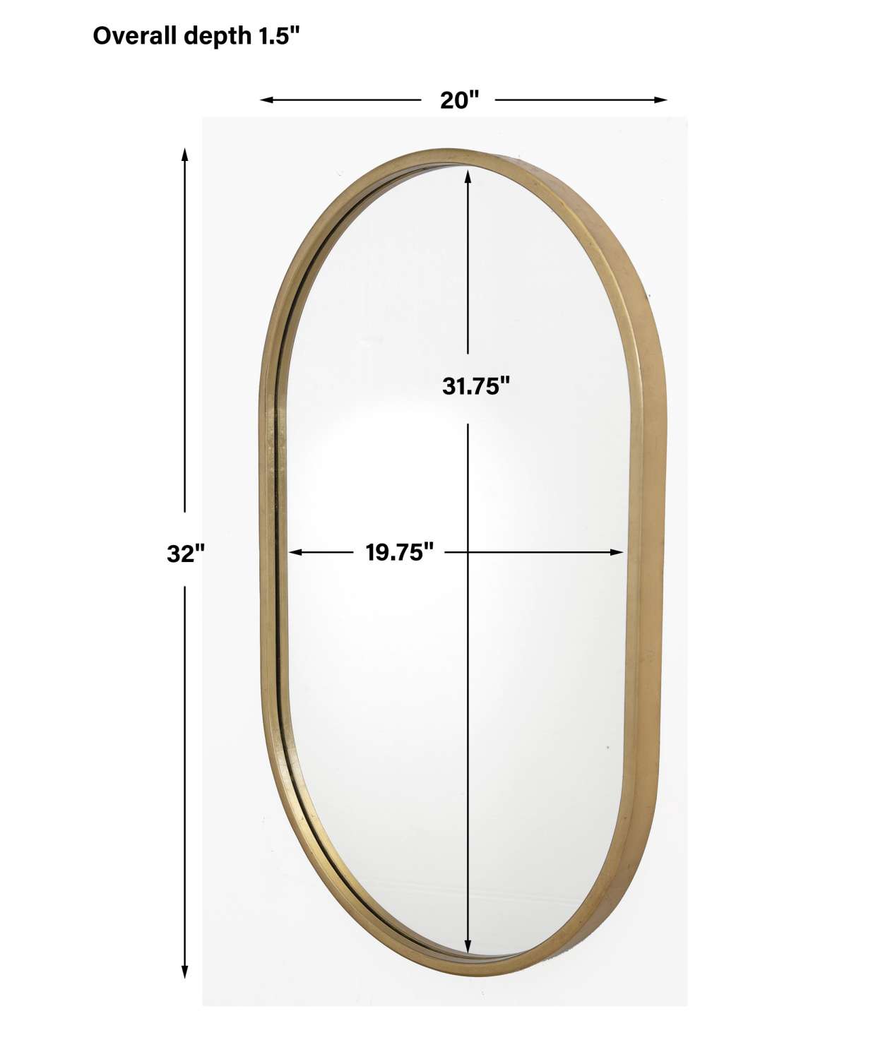 Uttermost Varina Minimalist Gold Oval Mirror | Mirrors | Modishstore - 4