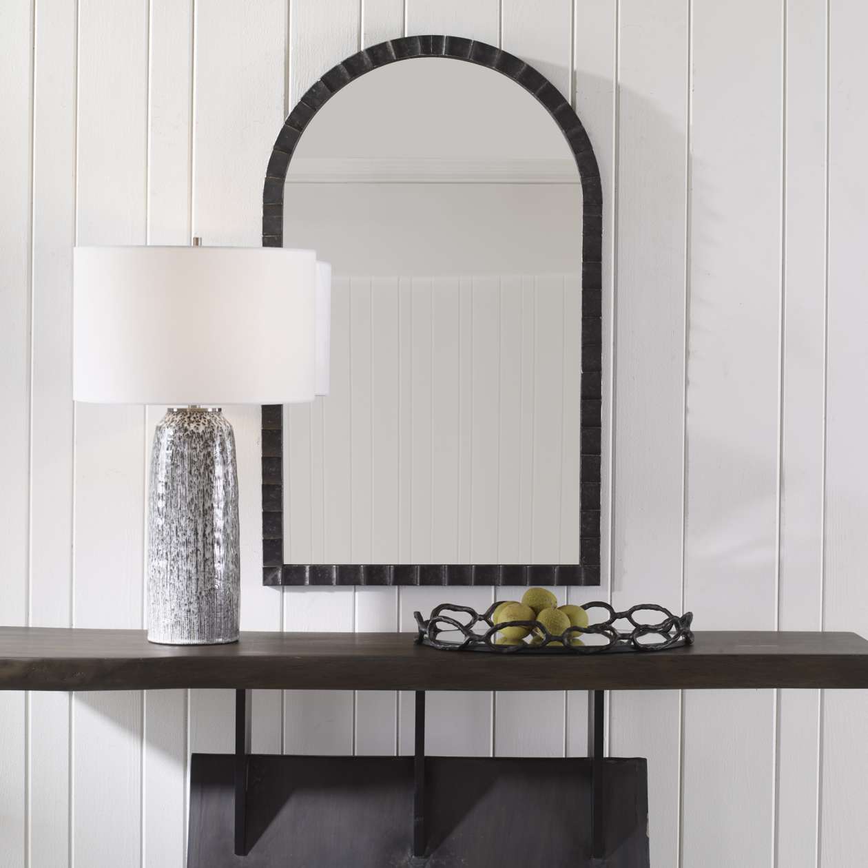 Uttermost Dandridge Black Arch Mirror | Mirrors | Modishstore