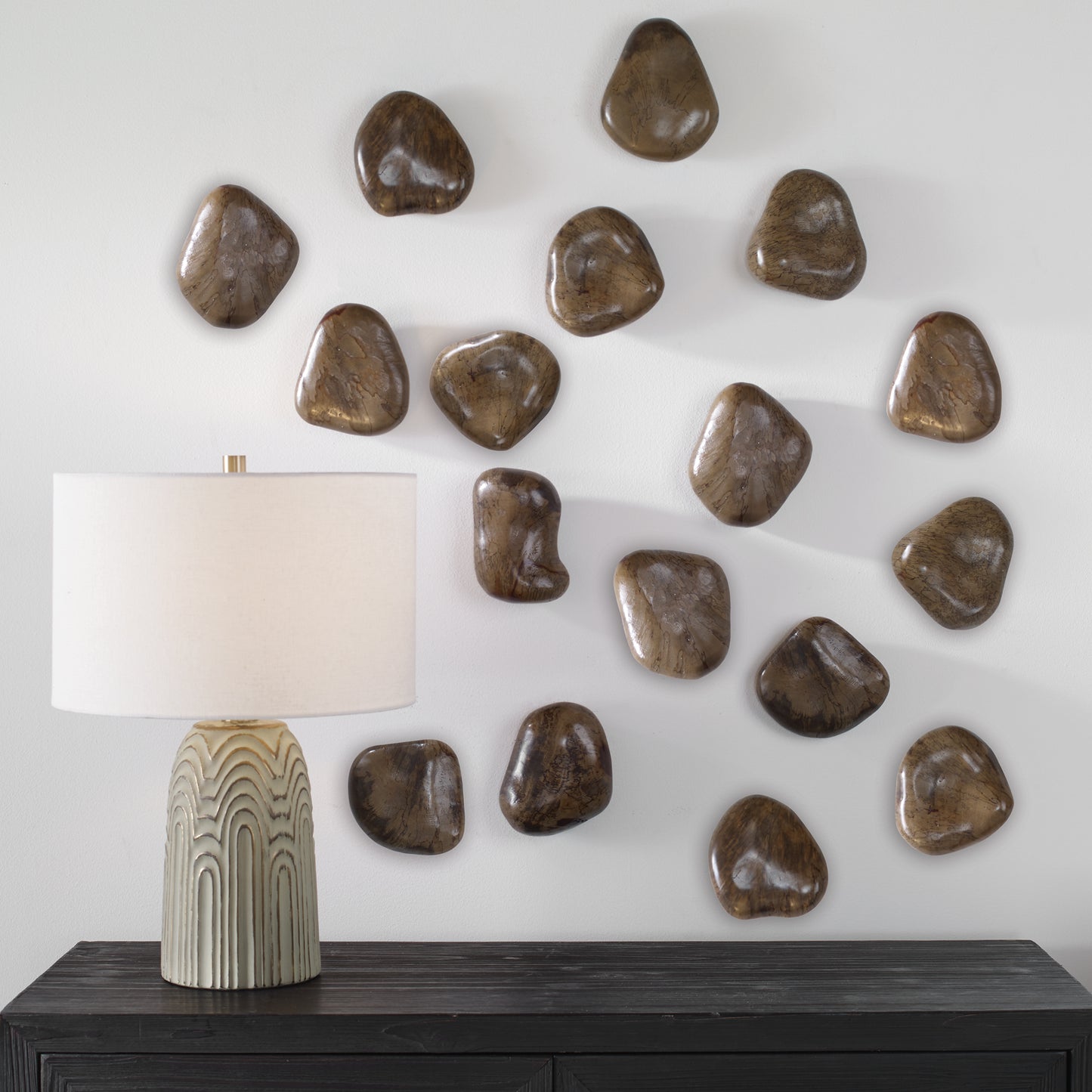 Uttermost Pebbles Walnut Wood Wall Décor, Set Of 9 | Wall Art | Modishstore - 3