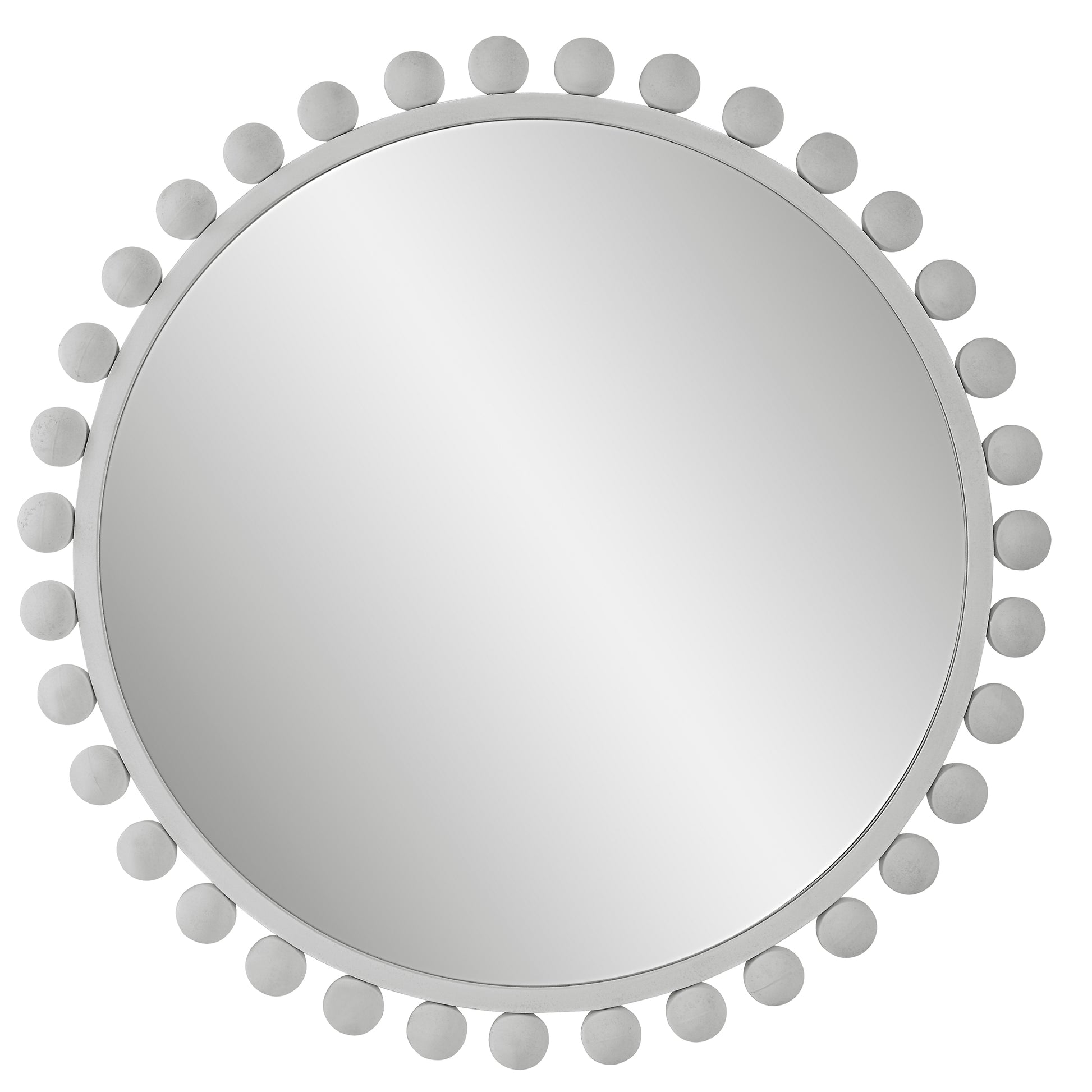 Uttermost Cyra White Round Mirror | Mirrors | Modishstore - 2