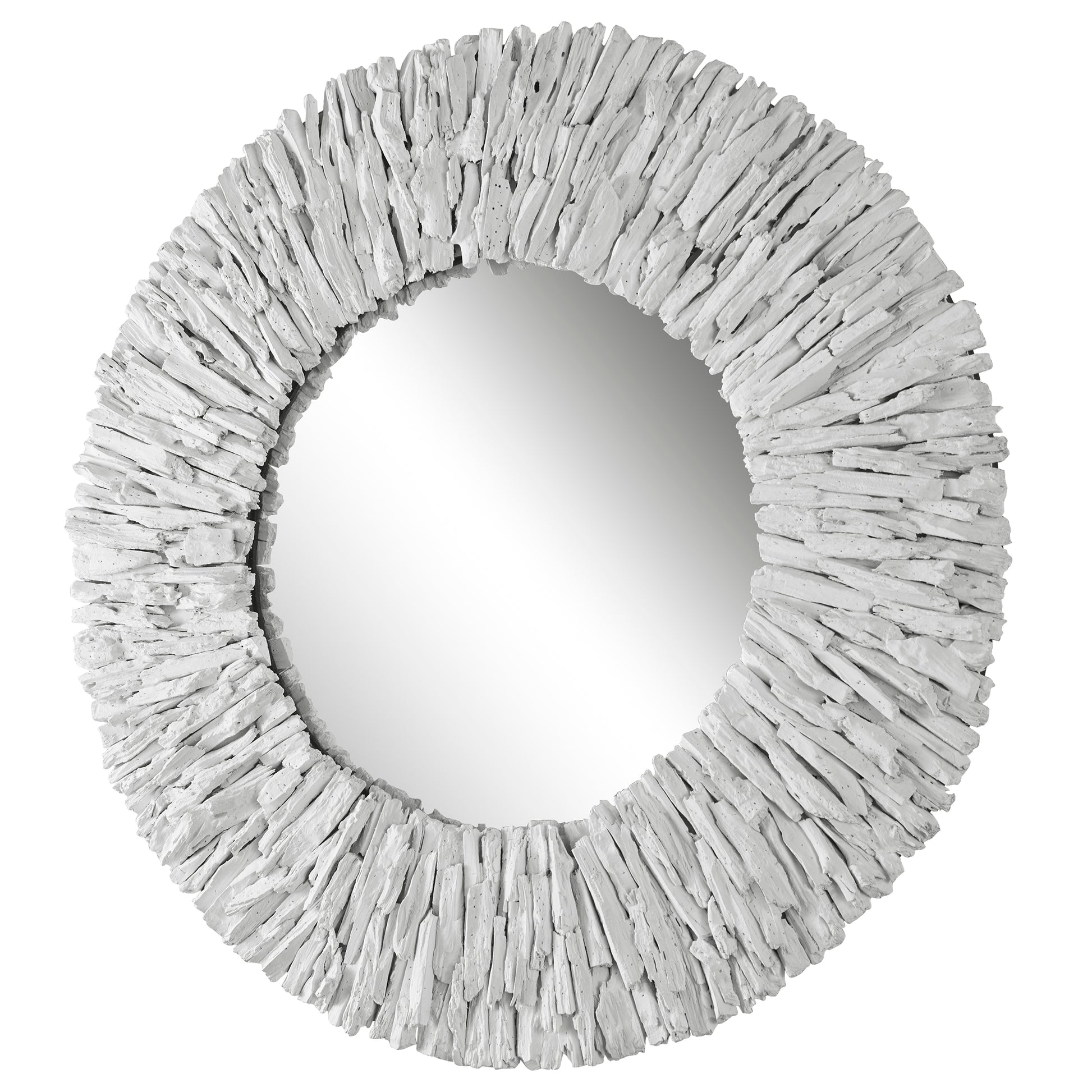 Uttermost Teak Branch White Round Mirror | Mirrors | Modishstore - 5