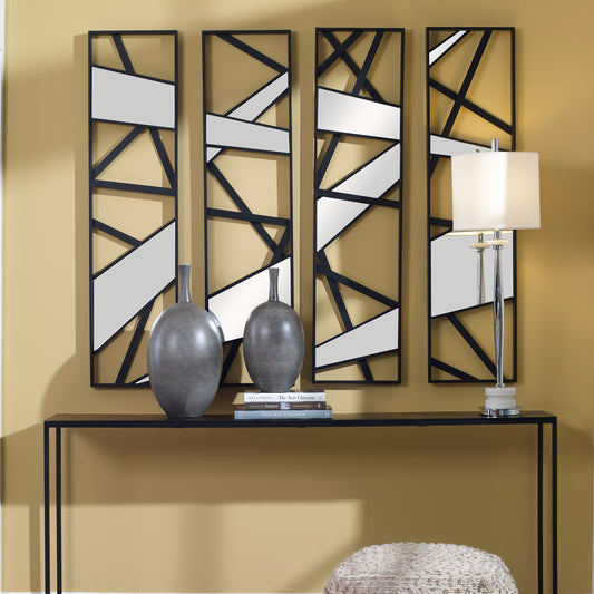 Uttermost Looking Glass Mirrored Wall Decor, Set/4 | Wall Decor | Modishstore