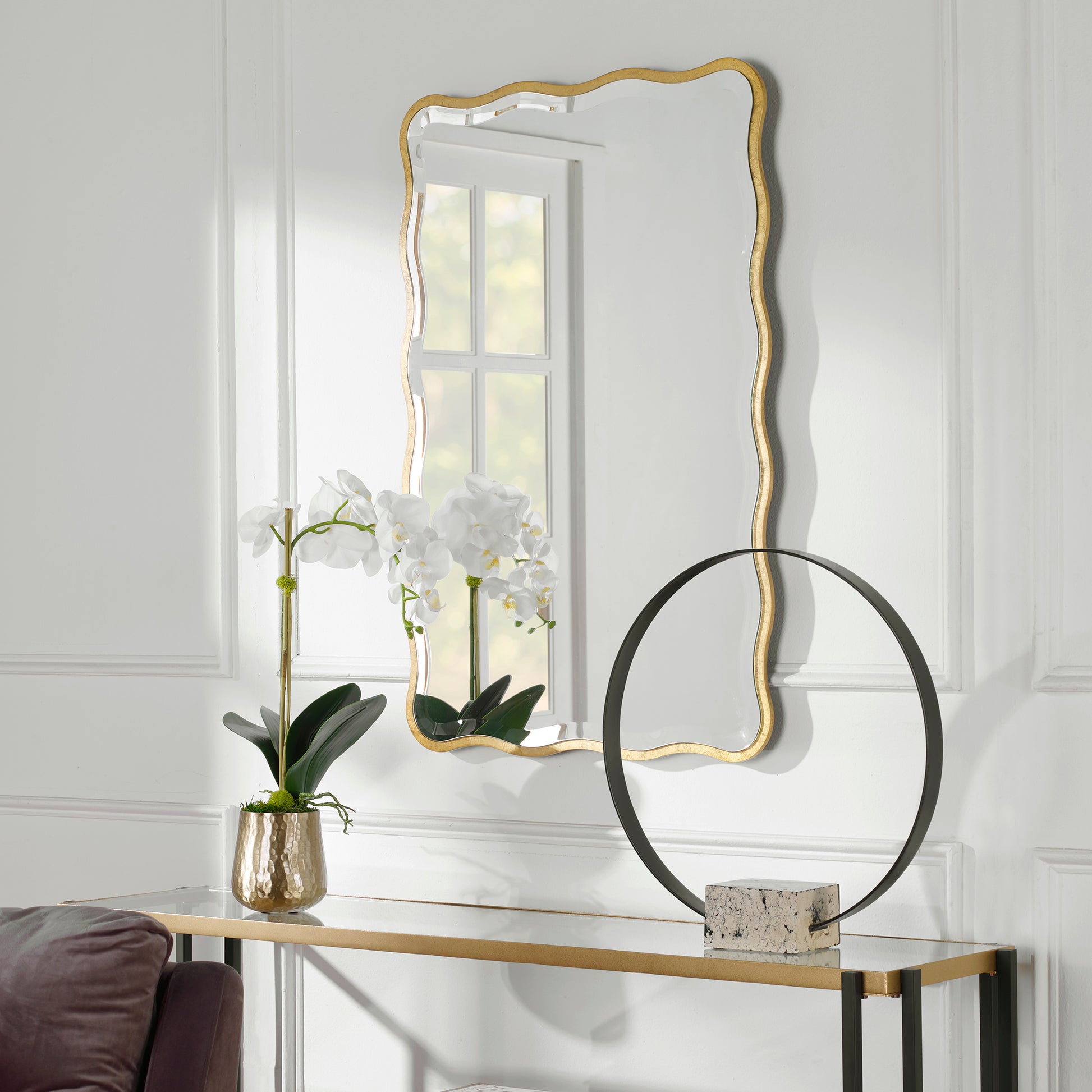 Uttermost Aneta Gold Scalloped Mirror | Mirrors | Modishstore - 4