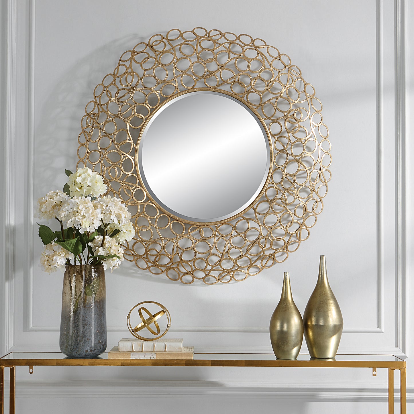 Uttermost Swirl Round Gold Mirror | Mirrors | Modishstore - 6