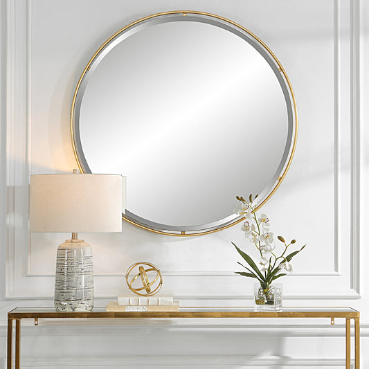 Uttermost Canillo Gold Round Mirror | Mirrors | Modishstore