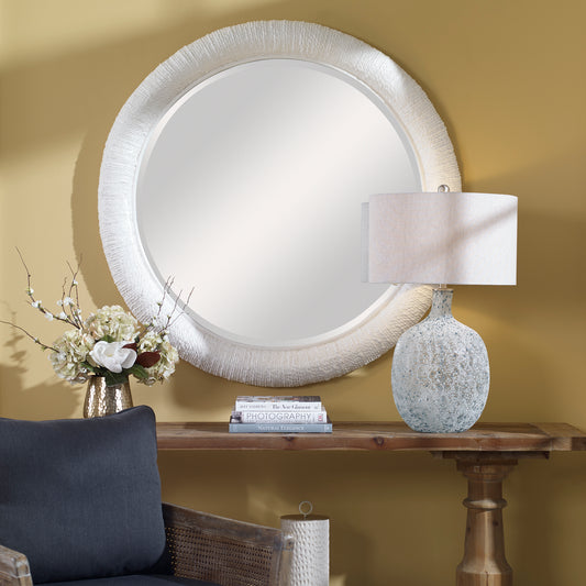 Uttermost Mariner White Round Mirror | Mirrors | Modishstore