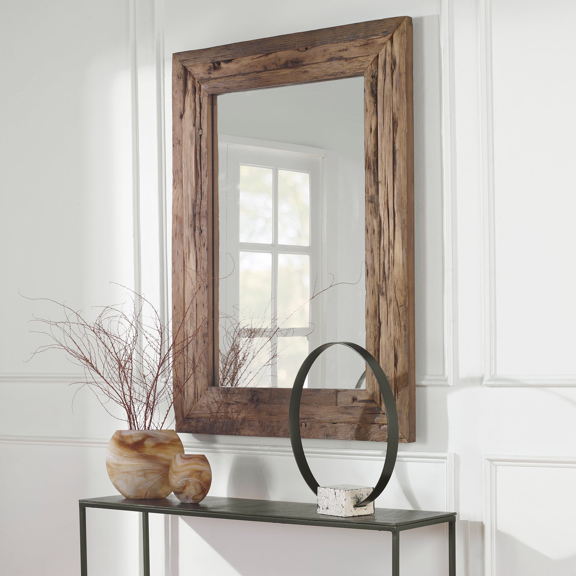 Uttermost Rennick Rustic Wood Mirror | Mirrors | Modishstore