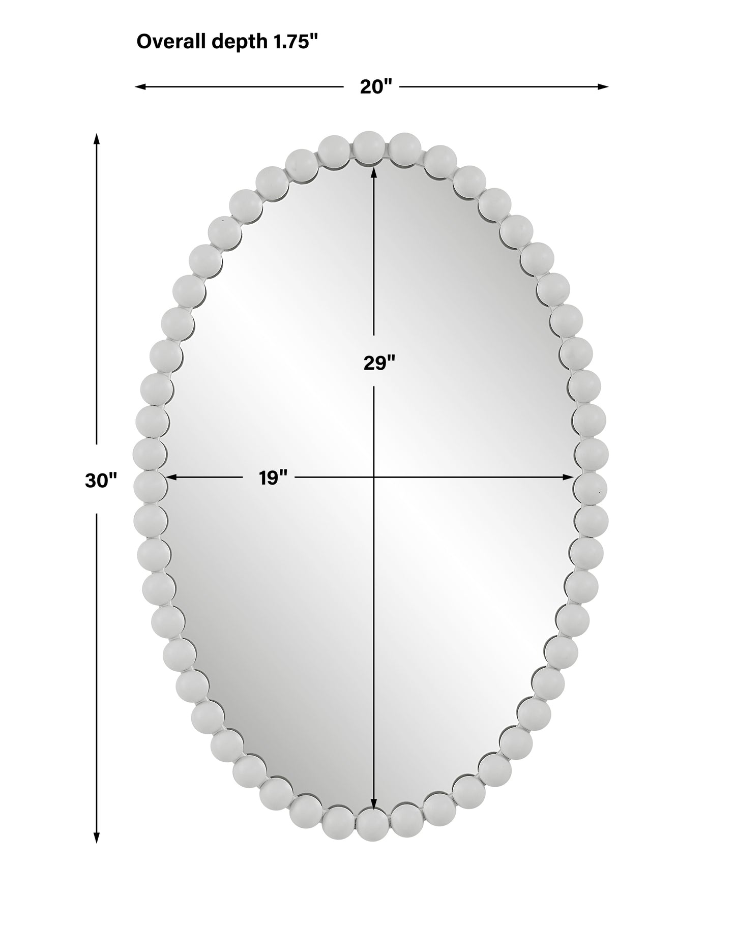 Uttermost Serna White Oval Mirror | Mirrors | Modishstore - 3