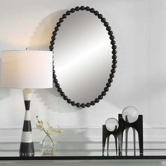 Uttermost Serna Black Oval Mirror | Mirrors | Modishstore