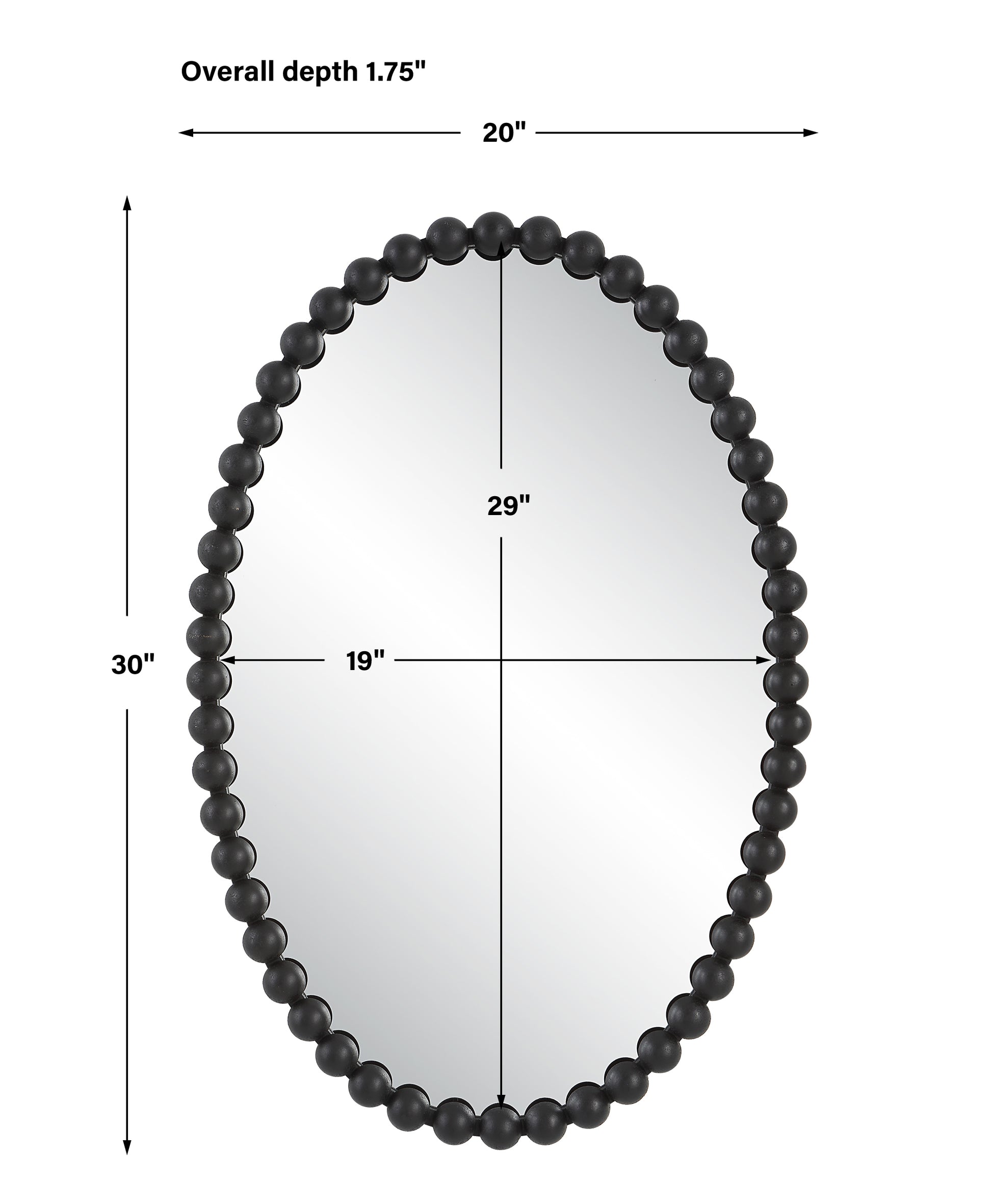 Uttermost Serna Black Oval Mirror | Mirrors | Modishstore - 3