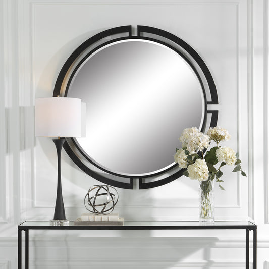 Uttermost Quadrant Modern Round Mirror | Mirrors | Modishstore