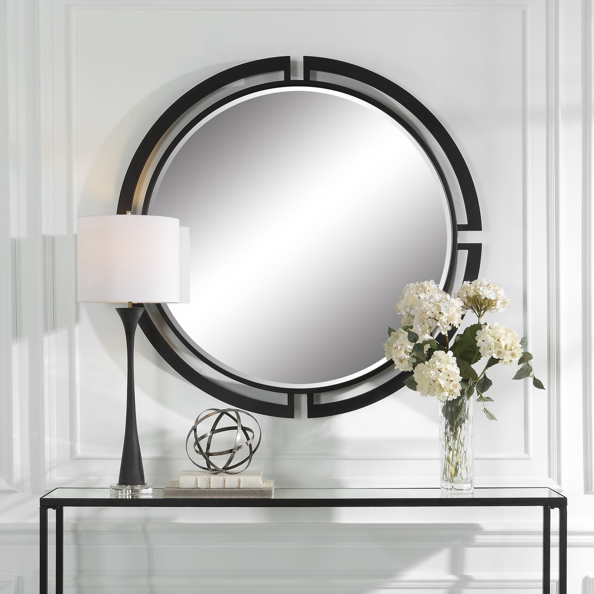 Uttermost Quadrant Modern Round Mirror | Mirrors | Modishstore