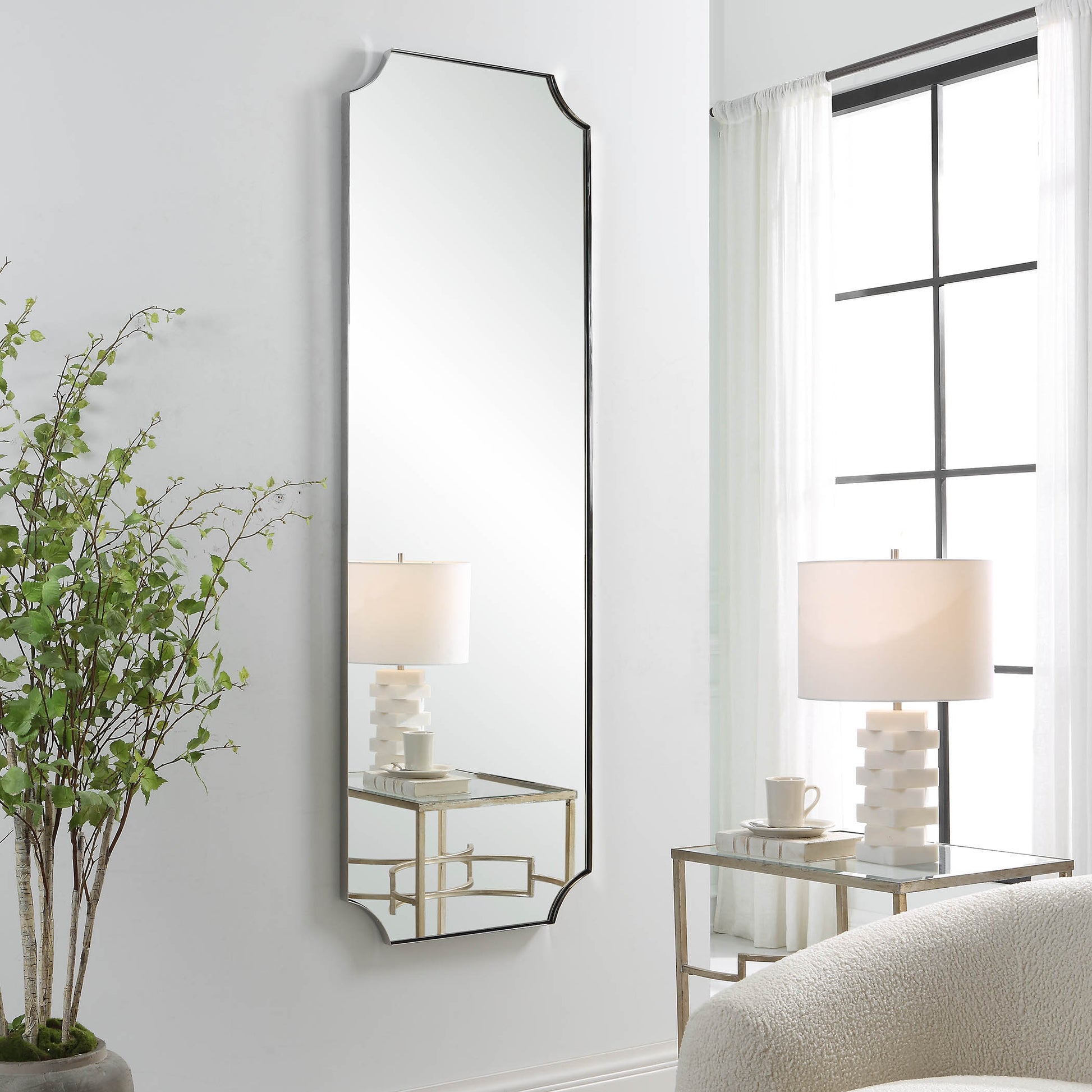 Uttermost Lennox Nickel Tall Mirror | Mirrors | Modishstore - 4
